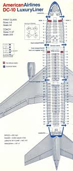 Vintage Airline Seat Map American Airlines Dc 10 10