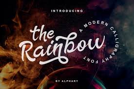 Script fonts are created based on the varied and fluid stroke in handwriting. The Rainbow A Modern Calligraphy Font Pixelify Best Free Fonts Mockups Templ Modern Calligraphy Fonts Modern Calligraphy Font Free Free Calligraphy Fonts