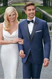 Black And Royal Blue Tuxedo Navy With Black Lapel Blake Ike Behar Tuxedo Navy Blue Tuxedos Blue Tuxedos Tuxedo Wedding