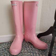 Hunter Shoes Hunter Glossy Light Pink Tall Rain Boots Eu 43 Poshmark
