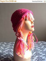 Yarn Wig Yarn Hat Crochet Funky Hat Wig Hat Dreadlock Hat Etsy Yarn Wig Crochet Hats Crochet