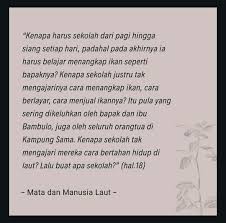 Daftar rekor mancing air laut di indonesia. Okky Madasari On Twitter Dari Entrok Hingga Mata Dan Manusia Laut Fiksi Saya Selalu Menyinggung Perkara Sekolah Ide Penelitian Yang Setahu Saya Belum Jarang Disentuh Nih Https T Co R8auqx9bzh