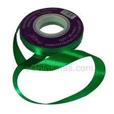 Cinta Raso Verde Doble Cara 1 5cm 22mts Para Detalles Regalo Cintas Caras Raso