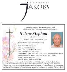 Helene Stephan (29.12.1929-22.02.2023) Beilngries: Paulushofen