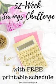 free printable 52 week money saving challenge money saving