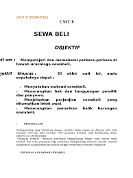 Short title and application 1. Akta Sewa Beli