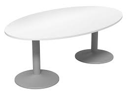 Enjoy a discount gray or white conference table with an extra 10% off today. Kito Oval Meeting Table With Double Trumpet Legs In White