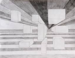 Perspective Pencil We Had To Draw A Perspective Drawing Of Boxes Coming Out Of The Horizon Line 9x13 Perspective Drawing Art Art Projects