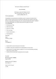 Experience Sample Medical Assistant Resume