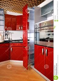 modern kitchen cabinet door a deep red