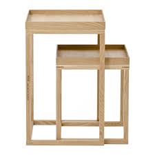 Looking for a different bespoke coffee table size? Buy Wireworks Wooden Nesting Side Tables Oak Amara