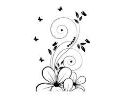 Illustrazione circa disegno stilizzato in bianco e nero dei fiori. Sticker Design Vi Presenta Grandi Fiori Stilizzati E Farfalle