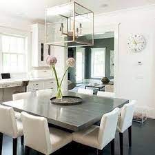 Dining table for kitchen 04. Gray Square Dining Table With White Dining Chairs Square Dining Room Table White Dining Chairs White Dining Table
