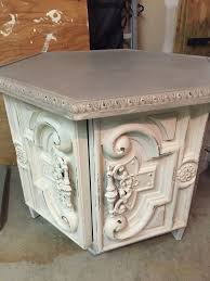 Chalk Painted Vintage Octagon Side Table Octagon Table Hexagonal Table Refinished Table