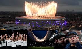Take a look as a stadium built to accommodate both soccer and nfl games transforms for sunday's. Tottenham Officially Unveil New 1bn Stadium With Grand Opening Ceremony Daily Mail Online
