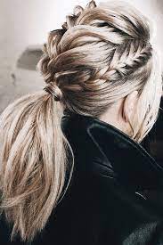 Faux Mohawk Braids Leather Jacket Hair Styles Medium Length Hair Styles Long Hair Styles