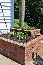 Salvaged Brick Raised Bed What I Think They Will Turn Out Like Brick Planter Small Backyard Landscaping Vegetable Garden Raised Beds