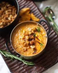 Sweet Potato Bisque With Crispy White Beans Vegan Recipe White Beans Stuffed Peppers Soul Food