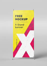 X Stand Banner Mockup Mockup Free Psd Standing Banner Design Free Mockup