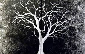 Black And White Canvas Painting Easy Easy Tree Paintings On Canvas Double Canvas White Tree Original Painting Painting By Sabrina Zbasnik Tree Painting Canvas Tree Art Black And White Artwork