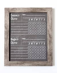 Chalkboard Chore Chart Dry Erase Chore Chart Framed