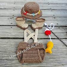 Newborn Fishing Outfit Newborn Fishing Set Crochet Fishing Etsy Crochet Baby Photo Prop Newborn Crochet Crochet Baby