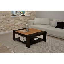 Vasagle alinru round coffee table, industrial style cocktail table, durable metal frame, easy to everything counts: Tecno Mobili Coffee Table Black Brown Imbuia