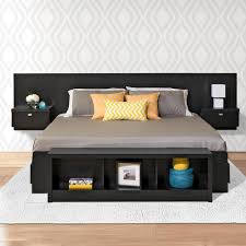 Series 9 Designer Floating Black King Headboard With Nightstands Floating Headboard Headboard King Bedroom Sets