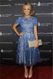 Carrie Underwood Wears Beaded Periwinkle Cocktail Dress Photos Midi Dress Sleeveless Plus Size Cocktail Dresses Prom Dresses Blue