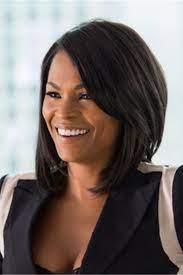 Nia Long Medium Straight Layered Lace Front Synthetic Hair Wig 12 Inches Straight Hairstyles Medium Wig Hairstyles Short Wigs