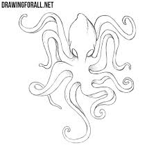 How To Draw Kraken Easy Kraken Drawing Easy Drawings Mythical Creatures Drawings