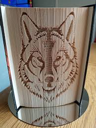 Wolf Head Folded Book Art Ready For A New Home Hand Made Etsy In 2020 Folded Book Art Book Folding Book Art
