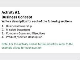 Business Plan Activity Business Planning Business Company Goals