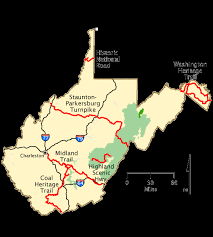 West Virginia Turnpike Map West Virginia - Map | America's Byways