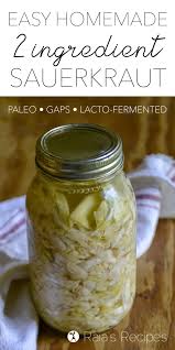 Easy 2 Ingredient Homemade Sauerkraut Paleo Gaps