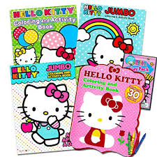 This adorable coloring book comes with so many different pages to. Hello Kitty Coloring Activity Book Super Set 5 Books Crayons Over 350 Stickers And More Hello Party Pack Educational Toys Planet