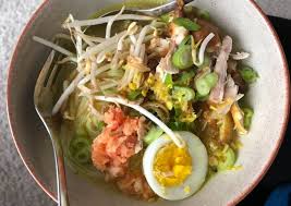 Soup recipes asian recipes malaysian food traditional food chicken soup recipes bean sprout soup family favorite meals recipes food. Recipe Of Homemade Indonesian Chicken Soup Soto Ayam Bumbu Kuning Best Recipes