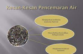 Pencemaran air bermaksud perubahan yang berlaku dari segi kandungan,keadaan dan warna sehingga tidak sesuai dan akan memberi kesan terhadap manusia apabila digunakan. Kesan Pencemaran Air Terhadap Kehidupan