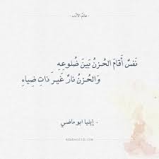 شعر إيليا ابو ماضي نفس أقام الحزن بين ضلوعه عالم الأدب Arabic Poetry Beautiful Words Words