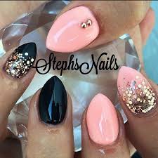 Light pink and black nail art. 50 Beautiful Pink And Black Nail Designs 2017