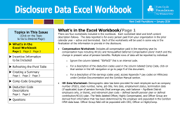 disclosure data excel workbook