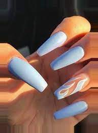 Among them, the winter coffin nail must not be absent. Acrylic Nails Beginning Coffin Nails Prettiest Acrylic Nails Winter Nails In 2020 Almond Acrylic Nails Blue Acrylic Nails Best Acrylic Nails