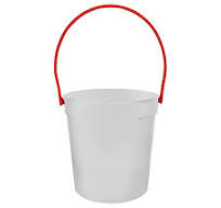 Howw Manufacturing 32 oz. Clear Customizable Plastic Drink Bucket with Red  Handle - 48/Case