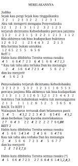 Not Angka Lagunya Judika - Merelakannya | Dunia Lirik Not Lagu
