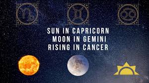 Gemini rising natives take on the personality of the gemini. Capricorn Sun Gemini Moon Cancer Rising Sun Moon Rising Combination Youtube