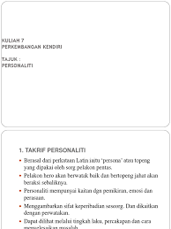 Modal berati persediaan faktor produksi yang secara fisik dapa direproduksi. Faktor Faktor Mempengaruhi Personaliti