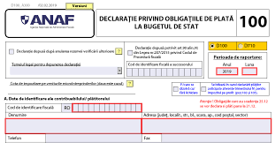 Declaratii fiscale online, declaratii fiscale amenzi, companii declaratii fiscale. DeclaraÈ›ia 100 Anaf A Publicat Pe Site Pdf Ul Inteligent Valabil Pentru 2019 Vers A 3 0 0 Cabinetexpert Ro Blog Contabilitate