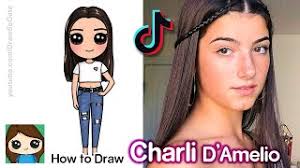 De leukste kerstkleurplaten vind je hier. How To Draw Charli D Amelio Tik Tok Star Youtube