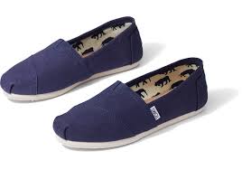 navy canvas womens classics toms