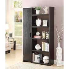 Coaster Bookcases Contemporary Bookcase With Closed Door Storage And 5 Open Shelves Coaster Furniture White Bathroom Furniture Bookcase